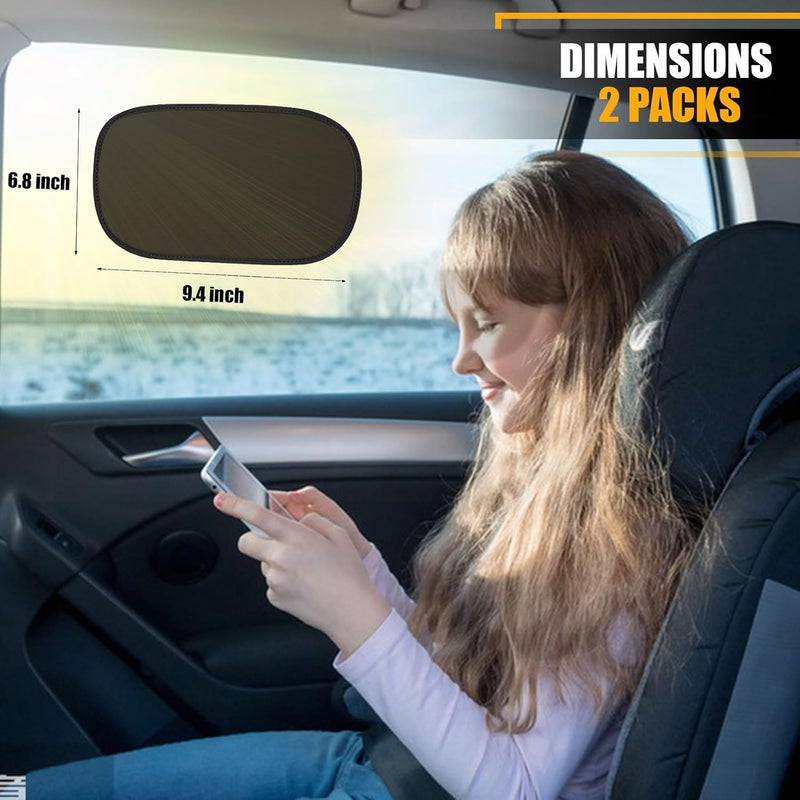 HOMEYA Mini Static Cling Window Shade for Car 2 Pack, Car Side Automotive Window Sun Shade, Sun Glare Blocker for Driving, Static Cling Sun Visor Window Baby, Sunshade Windshield Protection Accessories - Image 2